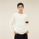 Men's Striped Jacquard Pullover With Cashmere